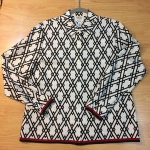 TALBOTS SILK BLOUSE MOD GEOMETRIC